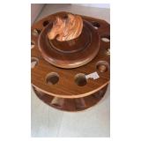 Mid-Century Wooden Horse Head Pipe Stand - Retail: $45