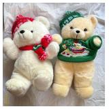 Holiday Plush White Bears with Winter Accessories - Retail: $15