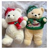 Holiday Plush White Bears with Winter Accessories - Retail: $15