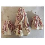 Hand-Carved Pink and White Decorative Candles - Retail: $35