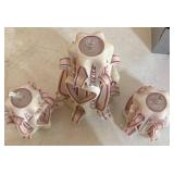 Hand-Carved Pink and White Decorative Candles - Retail: $35
