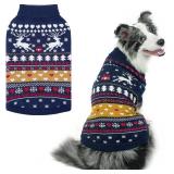 PUPTECK Christmas Dog Sweaters for Cold Weather, Soft Outfit Warm Winter Coat Knitted Dog Clothes for Small Medium Large Doggies Puppy Indoor Outdoor Walking, Colorful Design, Classic size large