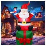 (UNUSED) AUHIFVAX Christmas Inflatable Style Decoration Built-in LED Lights Inflatable Model Outdoor Xmas Party New Year Garden Decor (1.8m SGSanta,US Plug) - Retail: $60