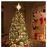 (UNUSED) LAMPHOME Christmas Tree Topper,Bethlehem Star Tree Topper(12 Inch 10 Lights Clear Colour) - Retail: $23