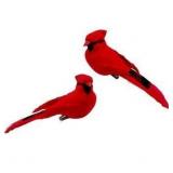 (UNUSED) 2pcs Red Bird Decor Artificial Red Cardinal Birds Artificial Birds Christmas Cardinal Birds for Tree Flower Floral Arrangements Yard Patio Wreath Designs