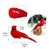 (UNUSED) 2pcs Red Bird Decor Artificial Red Cardinal Birds Artificial Birds Christmas Cardinal Birds for Tree Flower Floral Arrangements Yard Patio Wreath Designs