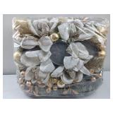 FACTORY SEALED - Elegant White and Gold Christmas Wreath with candle holders