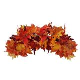 (UNUSED) belupai 67in Artificial Maple Leaves Swag, Autumn Maple Leaves Garland Front Door Maple Leaf Wreath,Fall Orange Leaves Floral Swag for Thanksgiving Christmas Halloween Wall - Set of 2