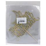 FACTORY SEALED - Leetaivie Gold Glitter Cake Topper, Eid Theme, Ramadan Party Decorations, 5.5x5.7 inches, 1 Count