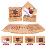 (UNUSED) DeckTheHalls 12PCS Cookie Boxes with Window, New Year Holiday Cookie Boxes for Gift Giving, Bakery, Pastry, Dessert, Mini Cake, Cupcakes, Brownies, Donuts,Pie Treat Boxes, Auto-Popup Containe