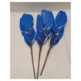 (UNUSED) Handmade Blue Felt Feather Stems