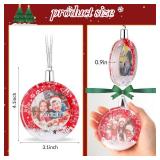 Shappy 5 Pcs Round Snow Globe Photo Ornament Clear Plastic Floating Snowflake Picture Frame Christmas Hanging Photo Case DIY Picture Frame Ornament for Home Decoration (Classic Style)  ONE OF THE 5 SO