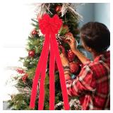 Hoement Christmas Led Bow Knot Pendant Decoration Colorful Glittering Design for Holiday Parties for Trees Mantels More Reusable Festive Atmosphere