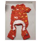 FYAWME Christmas Dog Pajamas for Small Medium Dogs Girl Boy, Dog Onesie Cold Weather Outfit, Snowflake Reindeer Pattern, Pet Cat Holiday Pajamas Fleece Inside. Large Red.