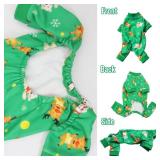 FYAWME Christmas Dog Pajamas for Small Medium Dogs Girl Boy, Dog Onesie Cold Weather Outfit, Snowflake Reindeer Pattern, Pet Cat Holiday Pajamas Fleece Inside. Large Red.