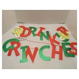 (UNUSED) Drink Up Grinches Banner, Glittery Christmas Decorations Banners Winter Holiday Garland Photo Props Banner for Party Home Decorations