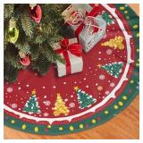 FACTORY SEALED - Snowflake 36 Inch Christmas Tree Skirt, Christmas Tree Xmas Decor Farmhouse Tree Skirt for Holiday Ornaments Party Home Indoor Decorations