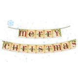 (UNUSED) Merry Christmas Banner Retro Christmas Garland Letter Bunting Office Christmas Decorations for Home and Christmas Party Supplies