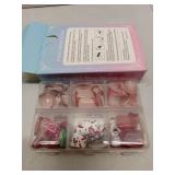 (UNUSED) 144 Pcs 6 Styles Christmas Press on Nails Kit Short Fake Nails Xmas Tree Snowflake Elk Santa
