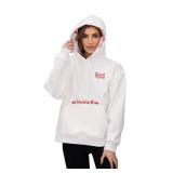 FACTORY SEALED - Lephissa 2025 Premium Embroidered Long Sleeve Casual Hoodies Sweatshirt Cotton Campus Varsity Pullover Girls Graphic Letter Streetwear Top - White L