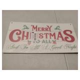 FACTORY SEALED - Christmas Door Sign Decor, Merry Christmas To All And To All A Good Night, Winter Seasonal Christmas Wall Art Hanging Wooden Sign Merry Xmas Holiday Decorations for Home Outside Indoo