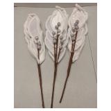 (UNUSED) White Glittered Winter Branch Picks