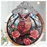 (UNUSED) Stained Glass Christmas Ornament, Jocidea Owl Christmas Decorations, Christmas Tree Ornament, Owl Lovers Gifts, Holiday Decor and Xmas Gifts Ideas
