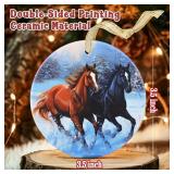 (UNUSED) Ceramic Horse Hanging Ornament - Christmas Tree Decor - Ornaments for Christmas Tree - Gifts for Horse Lovers
