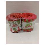 FACTORY SEALED - Threetols 2 Rolls 10 Yards Christmas Wired Edge Ribbons, 2.5inch Red Green Stripe Burlap Ribbons,Xmas Candy Elf Ribbon for Winter Christmas DIY Craft Wreath Bow Decor
