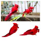 FACTORY SEALED - 2pcs Red Cardinal Birds Christmas Ornaments for Tree, Yard, Patio & Wreath Designs (2pcs)