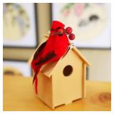 FACTORY SEALED - 2pcs Red Cardinal Birds Christmas Ornaments for Tree, Yard, Patio & Wreath Designs (2pcs)