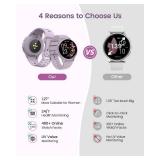 Smart Watches for Women, 42mm Smart Watch with 400+ Watch Face, 70+ Sport Modes, 24/7 Heart Rate, Sleep Monitor, Answer/Make Calls, Waterproof Activity Fitness Tracker for Android & iPhone (Purple