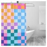 Ohocut Colorful Checkered Shower Curtain, Multicolor Checkerboard Retro Shower Curtains for Bathroom, Cute Vintage Aesthetic Funky Groovy Shower Curtain Waterproof Polyester 72ââx72ââ