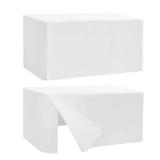HolidayIdeas Fitted Table Covers for 6 Foot Tables - 72 x 30 Inch - 2 Pack Rectangle Table Clothes Versatile Fabric Table Cover for Folding Table, Parties, Holiday Dinner, Trade Show (White) - Retail: