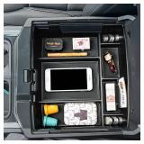 X-TKER Center Console Organizer Insert Tray Compatible with 2023 2024 Ford F250 F350 F450 F550 Super Duty Accessories, Armrest Storage Box Secondary Compartment (Full Console wBucket Seats ONLY) - Ret