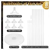 JOYYPOP 8 Sets Balloon Stand Kit For Table, Balloon Sticks with Base Birthday Graduation Party Decorations Wedding - Retail: $20