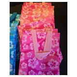 Sweetude 24 Pcs Cute Cartoon Hibiscus Hawaii Party Favor Bags Pink Blue Non-woven Goodie Candy Gift Bags with Handles for Hawaiian Summer Tropical Luau Birthday Party Baby Shower Supplies - Retail: $2