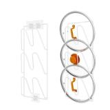 2 Pack Pot Lid Organizer Rack, 6-Tier Pot Lids Holder for Cabinet DoorWall, No Drilling Adhesive WallDoor Mounted Rustproof Pot and Pan Cover for Kitchen Storage, White - Retail: $22