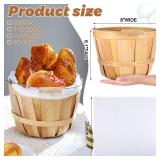 Eaasty 3 Pack Round Wooden Bushel Baskets Wood Fruit Buckets with Handle for Vegetable Snack Fall Holiday Farmhouse Garden Decoration, 4-quart Capacity, 6. 1 Inch Tall, 8 Inch Diameter - Retail: $38