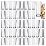 FillTouch 72 Pcs Shot Glasses Set 2.2 oz Mini Shot Cup Bulk, Clear Plastic Unbreakable Base Plastic Glass for Custom, Birthday Wedding Guest Gift (Tall) - Retail: $52