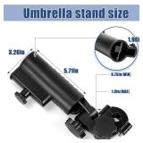 CHENGWEI Heavy Duty Golf Push Cart Umbrella Holder, 180° Adjustable Aluminium Alloy Base Strong Windproof, Universal Umbrella Attachment Stand for Stroller, Golf Cart, Wheelchair, Bike, Beach Chair -