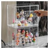 Clear Display Case for Collectibles and Toys, Protection Organizer Magnetic Door Storage Box, Perfect for Protecting and Showcasing Your Favorite Collectibles, Stackable Showcase for POP MART Figures 