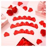 Hoteam 429 Pcs Premade Satin Ribbon Rose Petals Half Finished Three Color Eternal Rose DIY Flowers Bouquets Everlasting Floral for Birthday Wedding Anniversary (Red) - Retail: $17