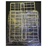 Hanging Under Shelf Storage Basket, 4 Pack Foldable Under Cabinet Metal Desk Storage Wire Rack Organizer for Kitchen Pantry Bookshelf Office Home, Easy to Install Slide-in Under Shelves (White) - Reta