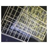 Hanging Under Shelf Storage Basket, 4 Pack Foldable Under Cabinet Metal Desk Storage Wire Rack Organizer for Kitchen Pantry Bookshelf Office Home, Easy to Install Slide-in Under Shelves (White) - Reta