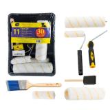 Bates - Paint Tray Set, Paint Rollers, Paint Brushes for Wall, Tray, Roller Brush, 11 Piece Home Painting Supplies, Foam Brush, House Painting Supplies, Painting Tools, Interior, Exterior - Retail: $1