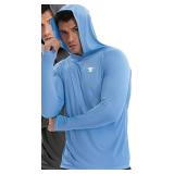 TELALEO Sun Protection Lightweight Hoodie Performance Long Sleeve SPF UV Shirt for Fishing Running Medium and Extra Grey Shirt - Retail: $30