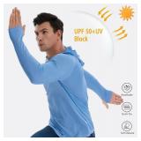 TELALEO Sun Protection Lightweight Hoodie Performance Long Sleeve SPF UV Shirt for Fishing Running Medium and Extra Grey Shirt - Retail: $30