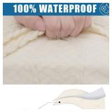Smiry Waterproof Couch Cushion Covers, Stretch Jacquard Thick Sofa Cushion Covers, Washable Seat Slipcover Elastic Furniture Protector for Pets, Kid (2PC, Beige) - Retail: $25