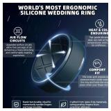 Egnaro Menfts Silicone Rings 10mm Wide 2.5mm Thick Rubber Wedding Bands, Multipack 147 Breathable Comfort Fit For Workout - Retail: $10
